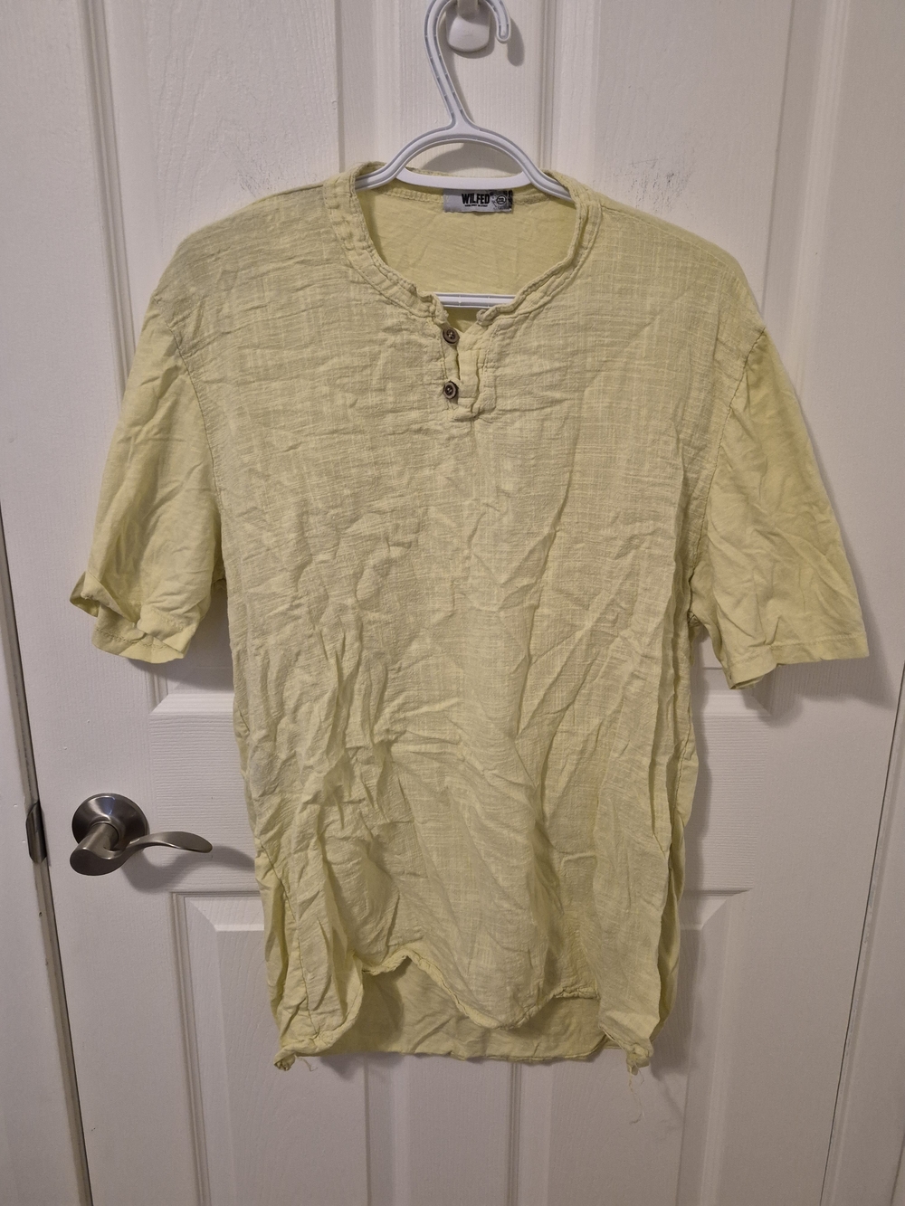 Women's Lightweight Pale Yellow Henley Shirt